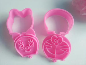 2Pcs/Set Hello Kitty Mickey Shape Cookie Mould Plastic Sugar Fondant Cake Mold Biscuit Cookie Cutters Cookie Tools