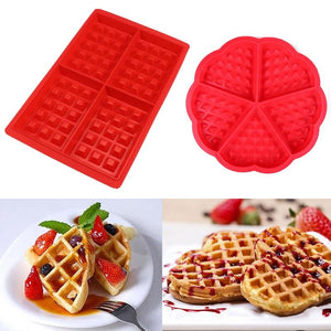 Non-stick Silicone Waffle Mold Kitchen Bakeware Cake Mould Makers for Oven High-temperature Baking Set