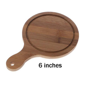 Durable Round Wooden Pizza Paddle Serving Board Making Peel Cutting Tray 4 Sizes 6/7/8/9 inches