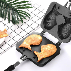 Household squid burning waffle mold creative DIY cake biscuit baking mold home Small fish cake 2 even cake biscuit pastry