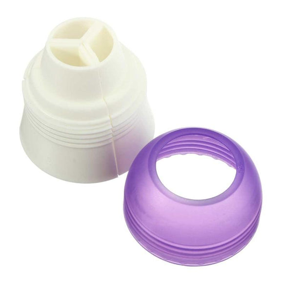 Icing Piping Bag Nozzle Converter Tri-color Cream Coupler Cake Decorating Tools For Cupcake Fondant Cookie 3 Hole 3 Color